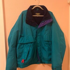 XL Tall OshKosh B'gosh Men's Teal Windbreaker with Navy Collar